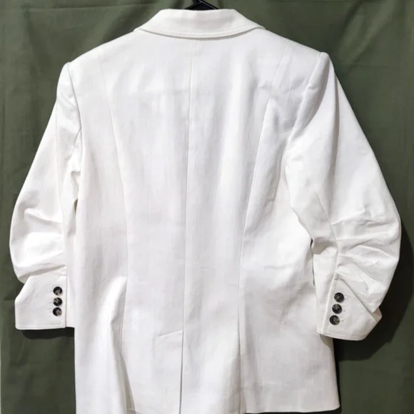 $395 Unworn Cinq A Sept Khloe White Denim Blazer - Picture 8 of 10